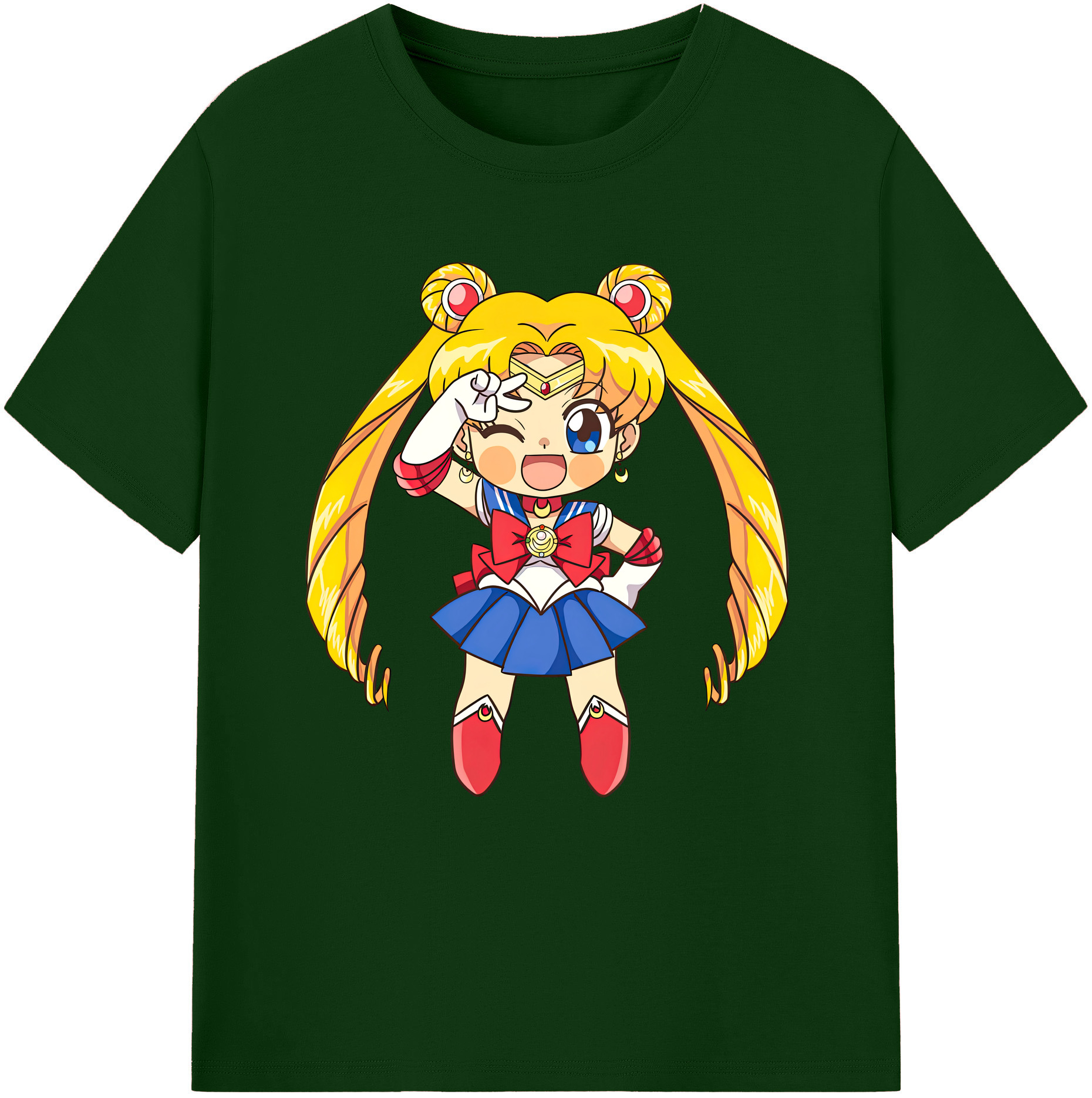 （画像用） 美少女戦士セーラームーン 月野 うさぎ つきの うさぎ Sailor Moon Tsukino Usagi 綿100％半袖Tシャツ（フロントプリント）
